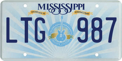 MS license plate LTG987