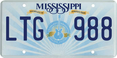 MS license plate LTG988