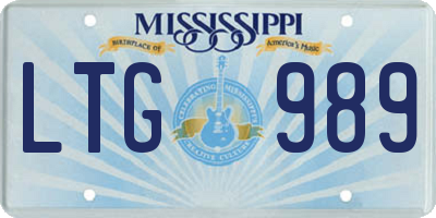 MS license plate LTG989