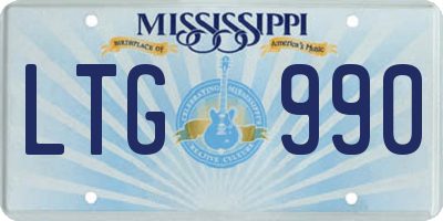 MS license plate LTG990
