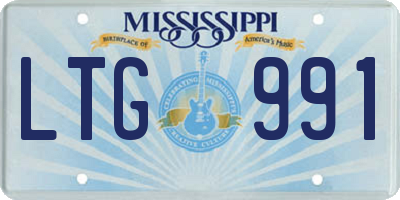 MS license plate LTG991
