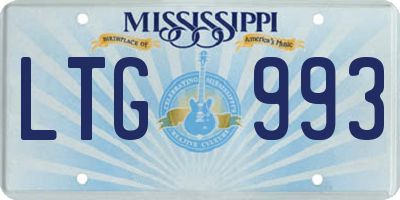 MS license plate LTG993