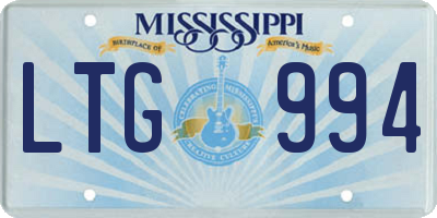 MS license plate LTG994
