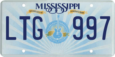 MS license plate LTG997