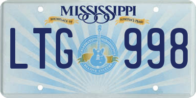 MS license plate LTG998