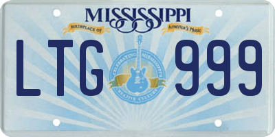 MS license plate LTG999