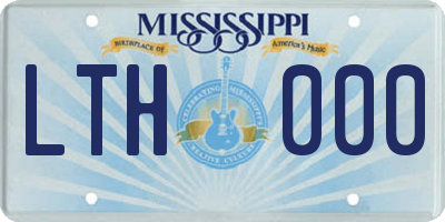 MS license plate LTH000