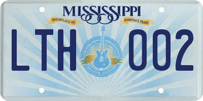 MS license plate LTH002