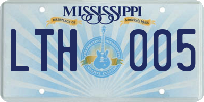 MS license plate LTH005