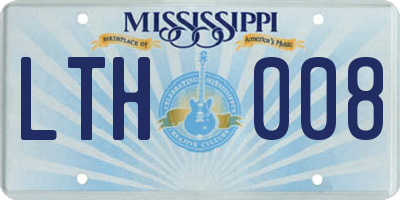 MS license plate LTH008