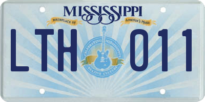 MS license plate LTH011