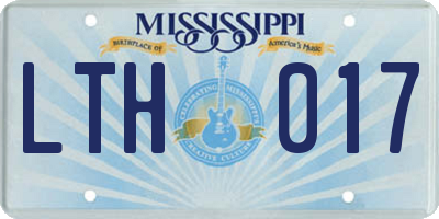 MS license plate LTH017