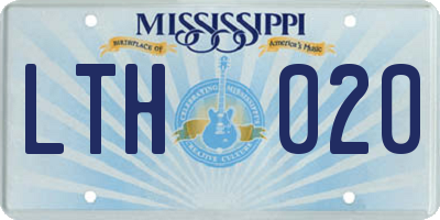 MS license plate LTH020