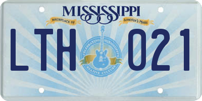 MS license plate LTH021