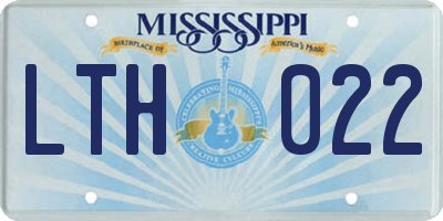 MS license plate LTH022