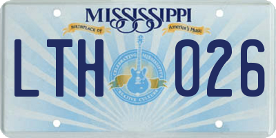 MS license plate LTH026
