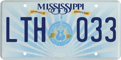 MS license plate LTH033
