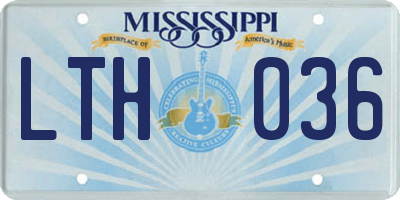 MS license plate LTH036