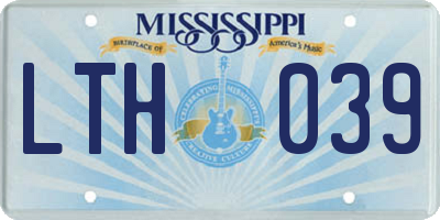 MS license plate LTH039