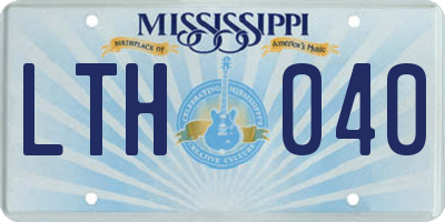 MS license plate LTH040