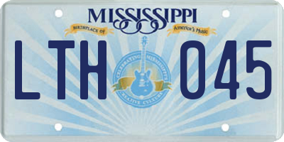 MS license plate LTH045