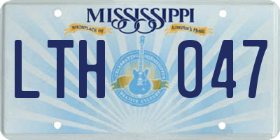 MS license plate LTH047