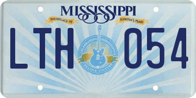 MS license plate LTH054