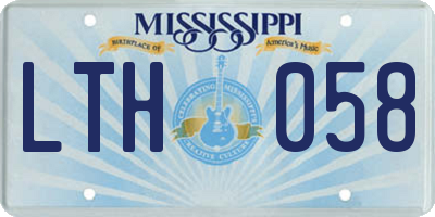 MS license plate LTH058