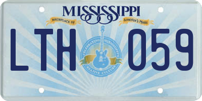 MS license plate LTH059