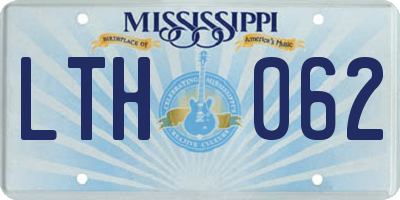 MS license plate LTH062