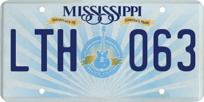 MS license plate LTH063