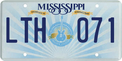 MS license plate LTH071