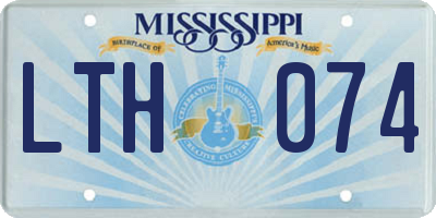 MS license plate LTH074