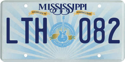 MS license plate LTH082