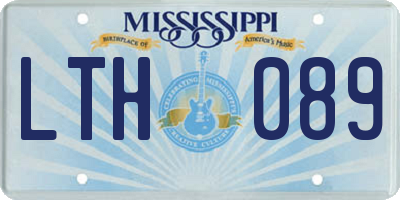 MS license plate LTH089