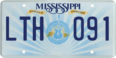 MS license plate LTH091