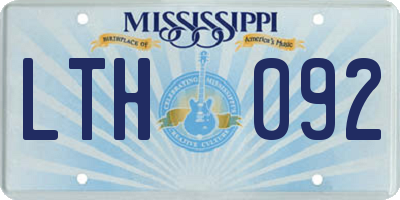 MS license plate LTH092