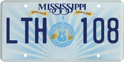 MS license plate LTH108