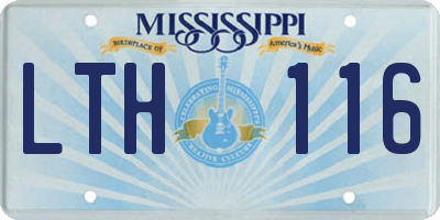 MS license plate LTH116