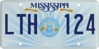 MS license plate LTH124