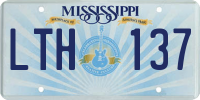 MS license plate LTH137