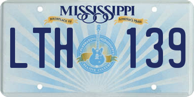 MS license plate LTH139