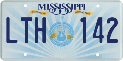 MS license plate LTH142