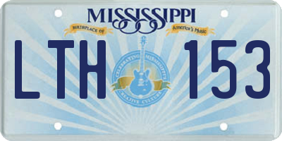 MS license plate LTH153
