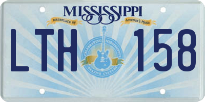 MS license plate LTH158