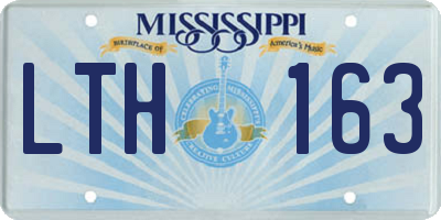 MS license plate LTH163