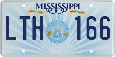 MS license plate LTH166