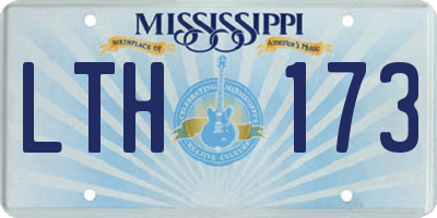 MS license plate LTH173
