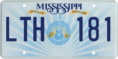MS license plate LTH181