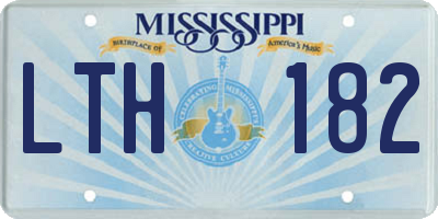 MS license plate LTH182